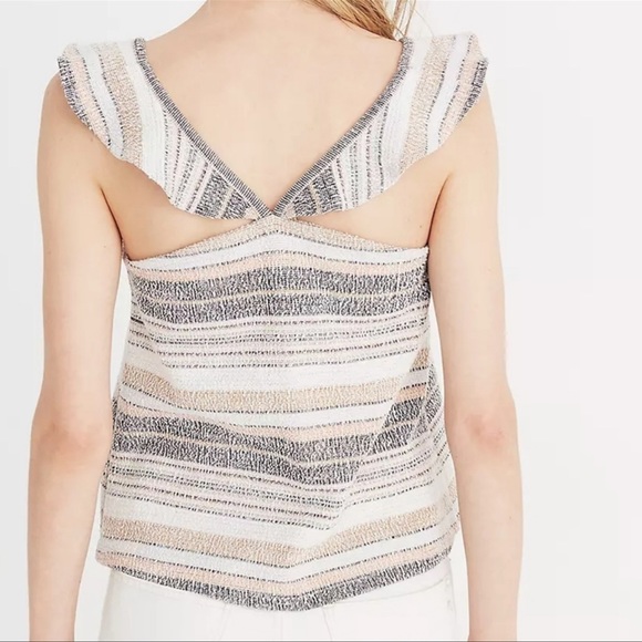 Madewell Texture & Thread Ruffle-Strap Tank Top in Stripe - Picture 4 of 8